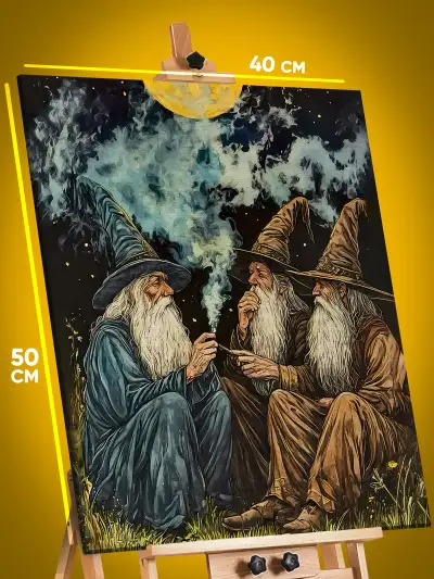 Картина на стену Темная фэнтези волшебники 40x50