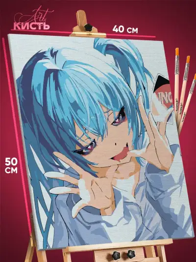 Картина по номерам Vocaloid Вокалоиды Мику Хатсуне 40x50