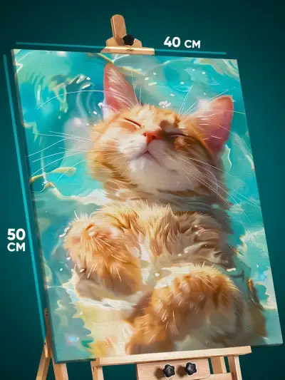 Картина на стену Котики плавает 40x50