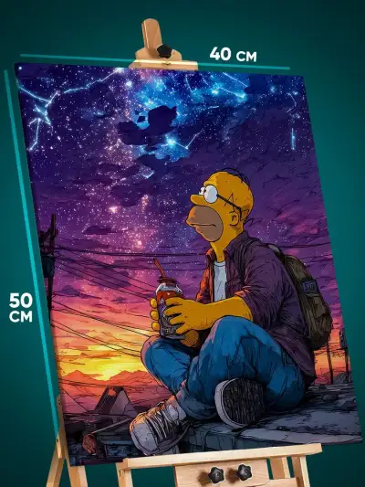 Картина на стену Мультсериалы Симпсоны Гомер 40x50