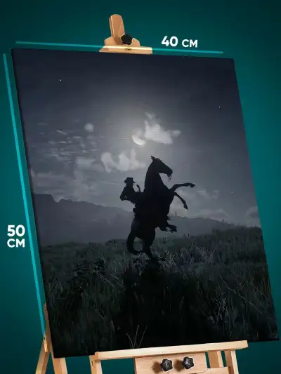 Картина на стену Red Dead Redemption Игра ковбой 40x50