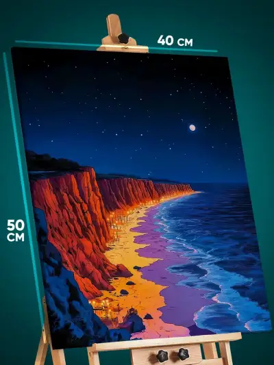Картина на стену Пейзаж морской природа берег звезды 40x50