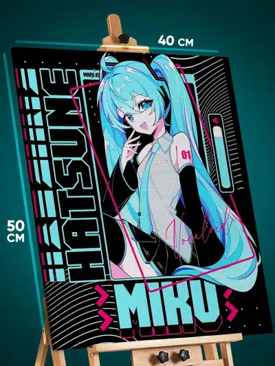 Картина на стену Vocaloid Мику Хатсуне 40x50