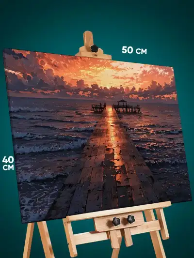 Картина на стену Пейзаж морской природа океан пирс 40x50