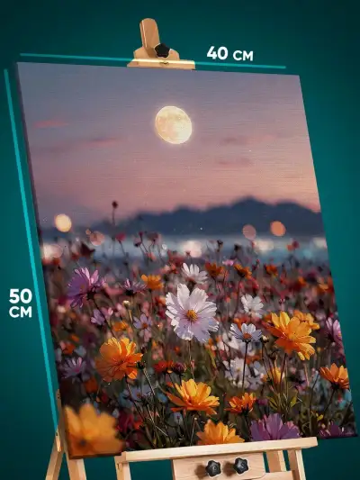 Картина на стену Цветы ромашки поле 40x50