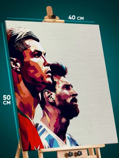 Картина на стену Спорт Футболисты Месси и Роналду 40x50