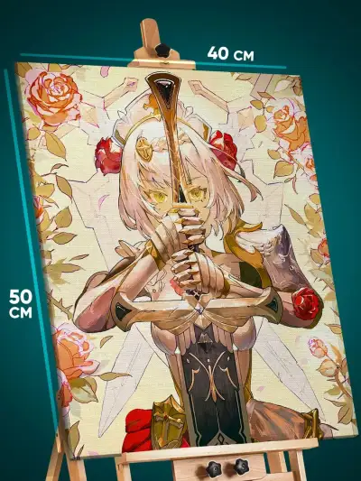 Картина на стену Геншин Импакт Игра Ноэлль 40x50