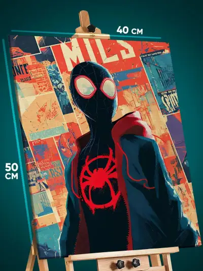 Картина на стену Marvel Человек-паук: Через вселенные Майлз 40x50
