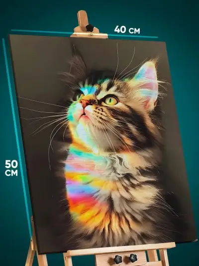 Картина на стену Котики лучик солнца 40x50