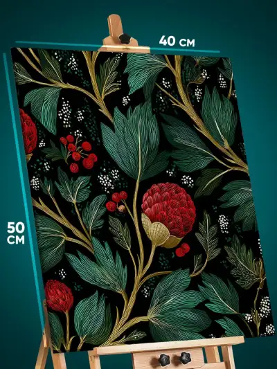 Картина на стену Цветы паттерн 40x50