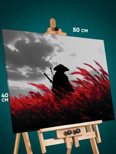 Картина на стену Самурай Япония силуэт поле 40x50