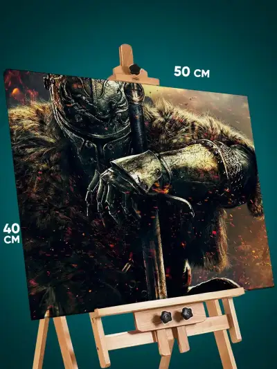 Картина на стену Темная фэнтези игра рыцарь Dark Souls 40x50