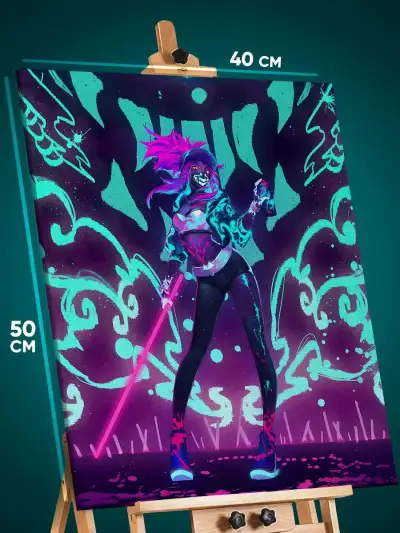 Картина на стену League Of Legends Игра KDA Акали 40x50