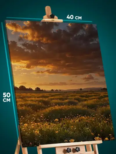 Картина на стену Пейзаж летний природа цветы поле 40x50