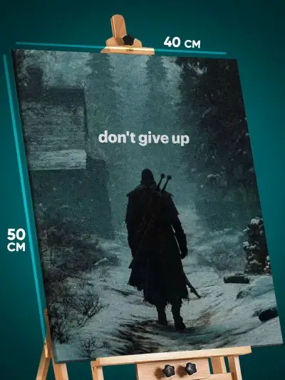 Картина на стену Темная фэнтези рыцарь мотивация 40x50