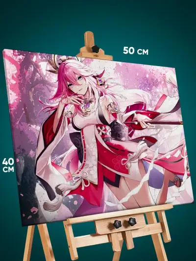 Картина на стену Геншин Импакт Игра Яэ Мико 40x50