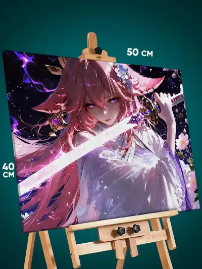 Картина на стену Геншин Импакт Игра Яэ Мико 40x50