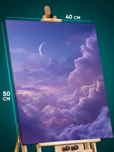 Картина на стену Абстракция облака небо луна 40x50