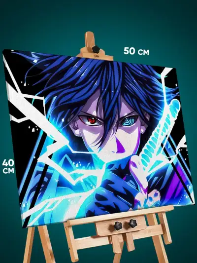Картина на стену Наруто Аниме Саске Учиха Акацуки 40x50