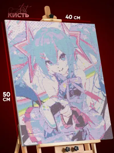 Алмазная мозаика Vocaloid Аниме Мику Хатсуне 40x50