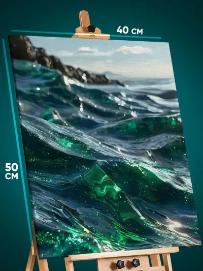 Картина на стену Пейзаж морской природа волны берег 40x50