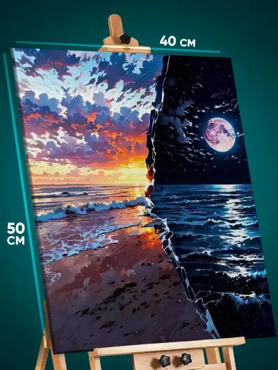 Картина на стену Пейзаж природа день и ночь 40x50