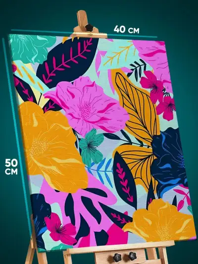 Картина на стену Цветы абстракция 40x50