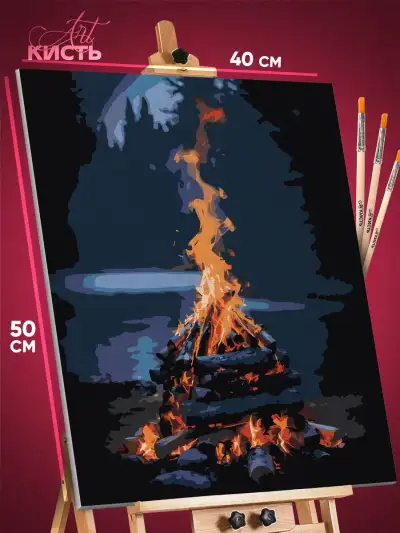 Картина по номерам Пейзаж природа костер 40x50