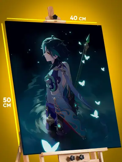 Картина на стену Геншин Импакт Игра Сяо 40x50