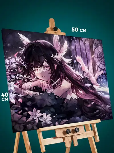 Картина на стену Геншин Импакт Игра Коломбина 40x50