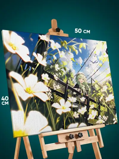Картина на стену Девушка Аниме-арт лето 40x50