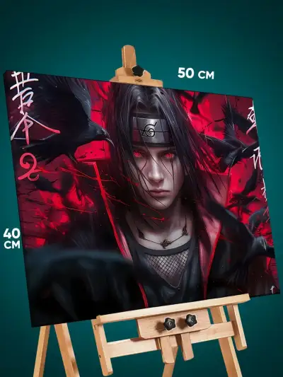 Картина на стену Наруто Аниме Итачи Учиха Акацуки 40x50