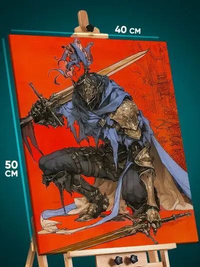 Картина на стену Dark Souls Игра рыцарь Арториас 40x50