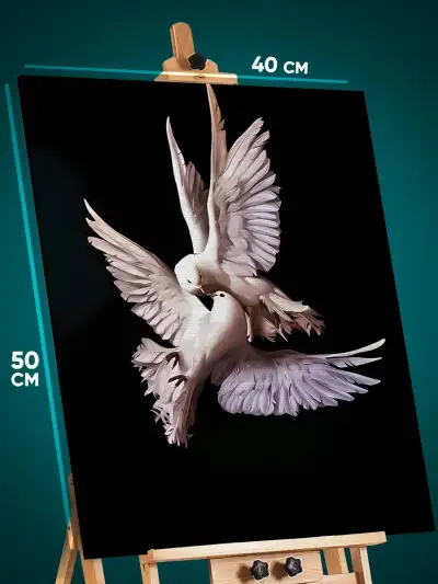 Картина на стену Животные белые голуби 40x50