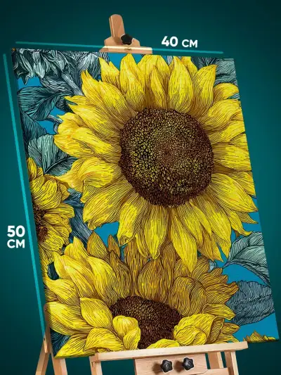Картина на стену Цветы подсолнухи 40x50