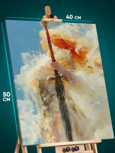 Картина на стену Религия девушка ангел архангел 40x50