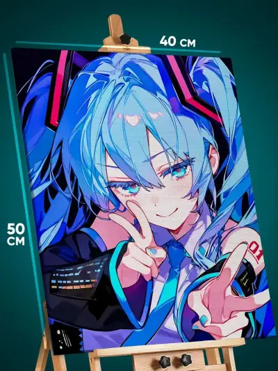 Картина на стену Vocaloid Мику Хатсуне 40x50