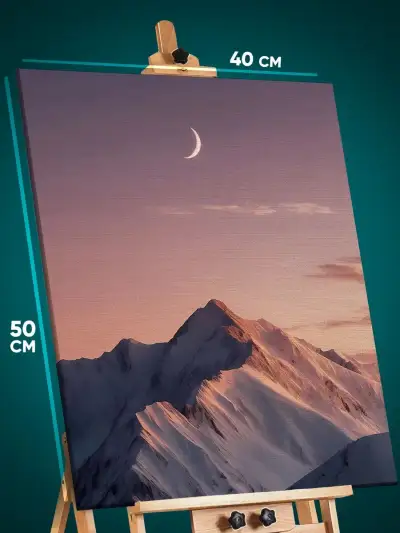 Картина на стену Пейзаж лесной природа гора луна 40x50