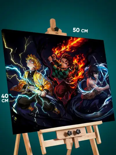 Картина на стену Клинок рассекающий демонов Аниме охотники 40x50