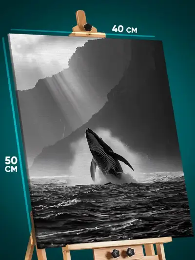 Картина на стену Животные кит 40x50