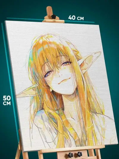 Картина на стену Фрирен Аниме Зерие Зери эльфийка 40x50