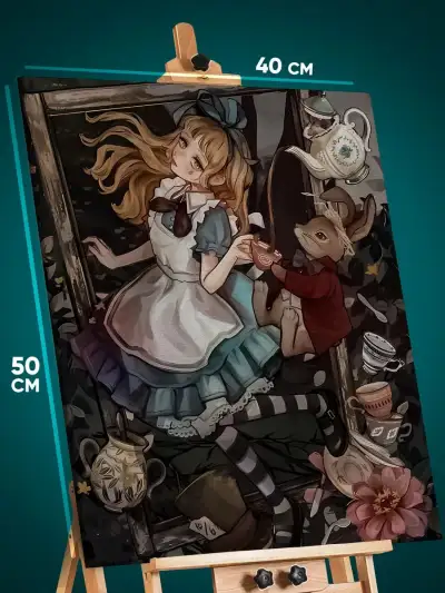 Картина на стену Мультфильмы Дисней Алиса в стране чудес 40x50