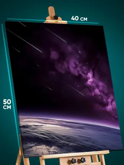 Картина на стену Космос планета метеориты 40x50
