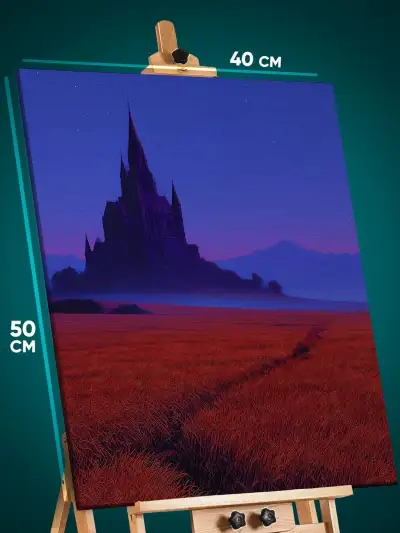 Картина на стену Темная фэнтези замок 40x50