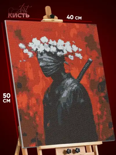 Алмазная мозаика Самурай Япония сюрреализм 40x50