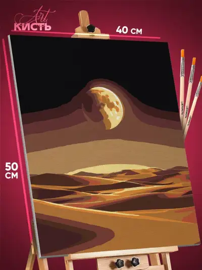 Картина по номерам Пейзаж природа пустыня луна 40x50