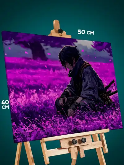 Картина на стену Наруто Аниме Саске Учиха Акацуки 40x50