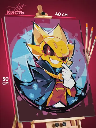 Картина по номерам Sonic мультфильм Еж Метал Соник 40x50