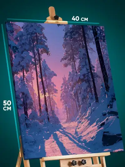 Картина на стену Пейзаж зимний природа закат 40x50