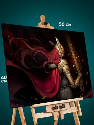 Картина на стену Темная фэнтези игра девушка-рыцарь 40x50